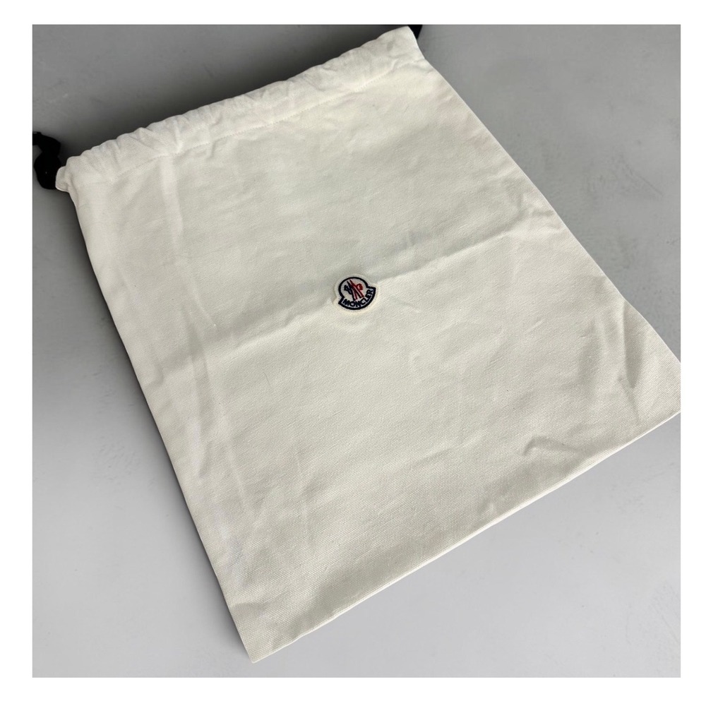 Moncler Canvas Drawstring Shoe Dust Bag Logo Patch Storage Accessory White Logo